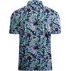 imageAlex Vando Mens Hawaiian Golf Shirt Moisture Wicking Digital Print Golf Shirts for MenBlueGreen Leaf