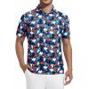 imageAlex Vando Mens Hawaiian Golf Shirt Moisture Wicking Digital Print Golf Shirts for MenDustyblue Pumpkin