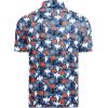 imageAlex Vando Mens Hawaiian Golf Shirt Moisture Wicking Digital Print Golf Shirts for MenDustyblue Pumpkin