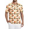 imageAlex Vando Mens Hawaiian Golf Shirt Moisture Wicking Digital Print Golf Shirts for MenKhaki Bat