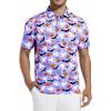 imageAlex Vando Mens Hawaiian Golf Shirt Moisture Wicking Digital Print Golf Shirts for MenPurple Pumpkin