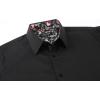 imageAlex Vando Mens Cotton Stretch Dress Shirt Regular Fit Fashion Paisley Contrast Button Down ShirtsBlack