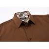 imageAlex Vando Mens Cotton Stretch Dress Shirt Regular Fit Fashion Paisley Contrast Button Down ShirtsCoffee
