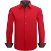imageAlex Vando Mens Cotton Stretch Dress Shirt Regular Fit Fashion Paisley Contrast Button Down ShirtsRed