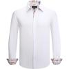 imageAlex Vando Mens Cotton Stretch Dress Shirt Regular Fit Fashion Paisley Contrast Button Down ShirtsWhite