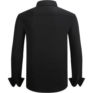 imageAlex Vando Mens Cotton Stretch Dress Shirt Regular Fit Fashion Paisley Contrast Button Down ShirtsBlack