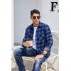 imageAlex Vando Mens Button Down Shirts Flannel Shirt Long SleeveBlueBlack