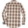 imageAlex Vando Mens Button Down Shirts Flannel Shirt Long SleeveCoffeeWhite N28