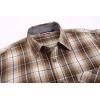 imageAlex Vando Mens Button Down Shirts Flannel Shirt Long SleeveCoffeeWhite N28