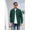 imageAlex Vando Mens Button Down Shirts Flannel Shirt Long SleeveGreenBlack