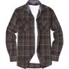 imageAlex Vando Mens Button Down Shirts Flannel Shirt Long SleeveGreyCoffee