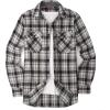 imageAlex Vando Mens Button Down Shirts Flannel Shirt Long SleeveGreyWhiteCoffee