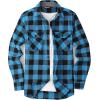 imageAlex Vando Mens Button Down Shirts Flannel Shirt Long SleeveLtblueBlack