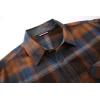 imageAlex Vando Mens Button Down Shirts Flannel Shirt Long SleeveNavyOrange 408