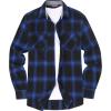 imageAlex Vando Mens Button Down Shirts Flannel Shirt Long SleeveNavyRoyal