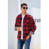 imageAlex Vando Mens Button Down Shirts Flannel Shirt Long SleeveRedBlack