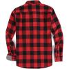 imageAlex Vando Mens Button Down Shirts Flannel Shirt Long SleeveRedBlack