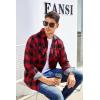 imageAlex Vando Mens Button Down Shirts Flannel Shirt Long SleeveRedBlack