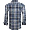 imageAlex Vando Mens Button Down Shirts Flannel Shirt Long SleeveSnow BlueBeige