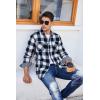 imageAlex Vando Mens Button Down Shirts Flannel Shirt Long SleeveWhiteBlack
