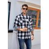 imageAlex Vando Mens Button Down Shirts Flannel Shirt Long SleeveWhiteBlack