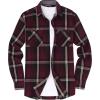 imageAlex Vando Mens Button Down Shirts Flannel Shirt Long SleeveWineKhaki N43