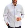 imageAlex Vando Mens Button Down Shirts Two Pockets Long Sleeve Casual Dress Shirt for MenGrey