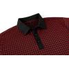imageAlex Vando Mens Check Golf Shirt Contrast Rib Collar Short Sleeve Polo Shirts for MenBlackRed