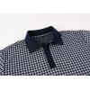 imageAlex Vando Mens Check Golf Shirt Contrast Rib Collar Short Sleeve Polo Shirts for MenNavyWhite