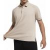imageAlex Vando Mens Golf Shirt CottonLike Silky Performance Short Sleeve Sports Polo ShirtsApricot