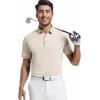 imageAlex Vando Mens Golf Shirt CottonLike Silky Performance Short Sleeve Sports Polo ShirtsApricot