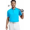 imageAlex Vando Mens Golf Shirt CottonLike Silky Performance Short Sleeve Sports Polo ShirtsAqua