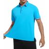 imageAlex Vando Mens Golf Shirt CottonLike Silky Performance Short Sleeve Sports Polo ShirtsAqua