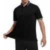 imageAlex Vando Mens Golf Shirt CottonLike Silky Performance Short Sleeve Sports Polo ShirtsBlack