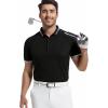 imageAlex Vando Mens Golf Shirt CottonLike Silky Performance Short Sleeve Sports Polo ShirtsBlack