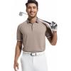 imageAlex Vando Mens Golf Shirt CottonLike Silky Performance Short Sleeve Sports Polo ShirtsDk Grey