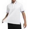 imageAlex Vando Mens Golf Shirt CottonLike Silky Performance Short Sleeve Sports Polo ShirtsWhite