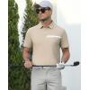 imageAlex Vando Mens Pique Golf Shirt Seamless Collar MoistureWicking Short Sleeve Dynamic Polo Shirts for MenKhaki
