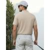 imageAlex Vando Mens Pique Golf Shirt Seamless Collar MoistureWicking Short Sleeve Dynamic Polo Shirts for MenKhaki