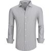 imageAlex Vando Mens Stripe Dress Shirt FastDrying Long Sleeve Regular Fit Button Down ShirtsBlack