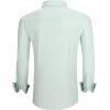 imageAlex Vando Mens Stripe Dress Shirt FastDrying Long Sleeve Regular Fit Button Down ShirtsGreen