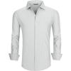 imageAlex Vando Mens Stripe Dress Shirt FastDrying Long Sleeve Regular Fit Button Down ShirtsGrey