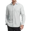 imageAlex Vando Mens Stripe Dress Shirt FastDrying Long Sleeve Regular Fit Button Down ShirtsGrey