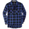imageAlex Vando Mens Button Down Shirts Flannel Shirt Long SleeveBlueBlack