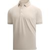 imageAlex Vando Mens Golf Shirt CottonLike Silky Performance Short Sleeve Sports Polo ShirtsApricot