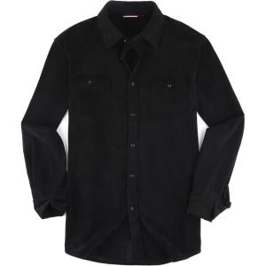 imageAlex Vando Mens Button Down Shirts Flannel Shirt Long SleeveCorduroy Black 02