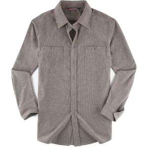 imageAlex Vando Mens Button Down Shirts Flannel Shirt Long SleeveCorduroy Grey