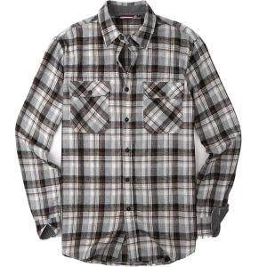 imageAlex Vando Mens Button Down Shirts Flannel Shirt Long SleeveGreyWhiteCoffee