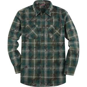 imageAlex Vando Mens Button Down Shirts Flannel Shirt Long SleeveSnow Green