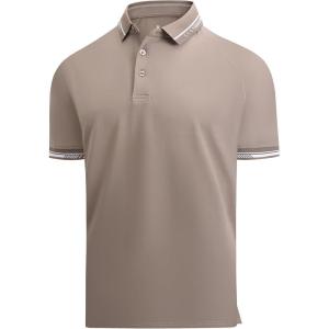 imageAlex Vando Mens Golf Shirt CottonLike Silky Performance Short Sleeve Sports Polo ShirtsDk Grey